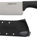 Farberware Edgekeeper 5-Inch Santoku Knife with Self-Sharpening Blade Cover, High Carbon-Stainless Steel Kitchen Knife with Ergonomic Handle, Razor-Sharp Knife, Black