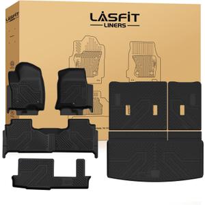 LASFIT Floor Mats 2021-2026 & Only 8 Seats (Not for 7/9 Seats) for Chevrolet Chevy Tahoe/GMC Yukon (Only Yukon, Not Fit Yukon XL)/Cadillac Escalade (Only Escalade, Not Fit Escalade ESV)
