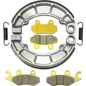 Front Brake Pads Rear Shoes for Kawasaki KLF300C C1-C17 Bayou 300 1989-2005 - KLF400B B1-B7 Bayou 400 4x4 1993-1999 Brakes Drum FA135 FA165 K710 MC0213