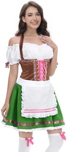FancyFun Oktoberfest Outfits Women Oktoberfest Costumes, German Dirndl Dress Bavarian Beer Costumes Halloween Carnival 3XL