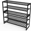 Shoe Rack Bamboo 5 Tier Shoe Organizer, Storage 20-25 Pairs for Closet Entryway, Stackable Large Tall Shoe Shelf Holder Stand Cubby for Door Hallway Bedroom Garage (5-tier-long/32.5*10.5*30.3in)