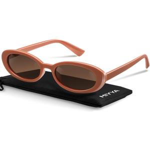 miyya Old Money Polarized Oval Sunglasses  2025 Edition, UV400 Protection, Feather-Light Fit & Trendy Colors (Paarl/Dark Brown)