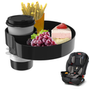 Kids Car Seat Tray, Travel Tray with Cup Holder for Toddler Baby, Kids Car Seat Food Snack Organizer for Road Trip, Stroller snack Organizer Travel Must Haves Toddler Must Haves (Black) 