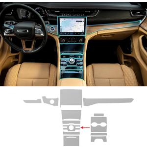 for Jeep Grand Cherokee 2021-2024 PPF Precut 8.5Mil Car Paint Protective Film TPU HD Film Scratch Protector Interior Accessories (Central Control Two Button)