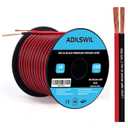 18AWG 100FT Speaker Wire, 2 Conductors Electrical Red Black Cable Hookup LED Lighting Strips Flexible Wire Extension Cord 18 Gauge Copper Clad Aluminum Copper Wire 12V/24V DC Cable