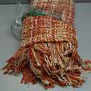 Multi-Color Dark Red Cable Woven Throw Blanket for Couch,50"X60" Boho Style Textured Blankets for Home Decor,Super Soft Warm Cozy Chunky Blanket with Decorative Tassels for Bed