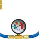 Ketofa R1234YF Refrigerant Charge Hose Kit, R-1234YF AC Refrigerant Can Hose with Gauge, 1/2 LH Can Opener Tap and R1234YF Low Side Adapter