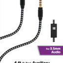 Zgear DC-AP8PMBM8-BKWHzp USB Cable, Nylon Fiber, Black/White And Z Gear 4ft Auxillary Audio cable For 3.5mm Audio