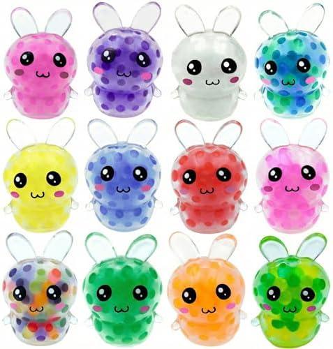 KatchOn, 12 Pcs Easter Squishy Toys, Easter Basket Stuffers, Easter Egg Fillers, Squeeze Toys, Fidget Toys for Adults, Easter Party Favors, Squishy Stress Ball Bunny Toys for Easter Decor