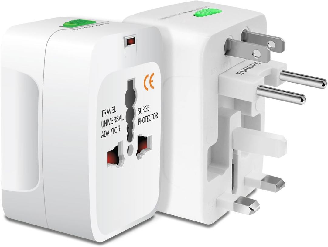 Portable Worldwide Universal Power Adapter All in One International Out of Country Travel Wall Charger Plug for Wall Plug Input in USA EU UK France Italy Australia India Outlets by Cellet