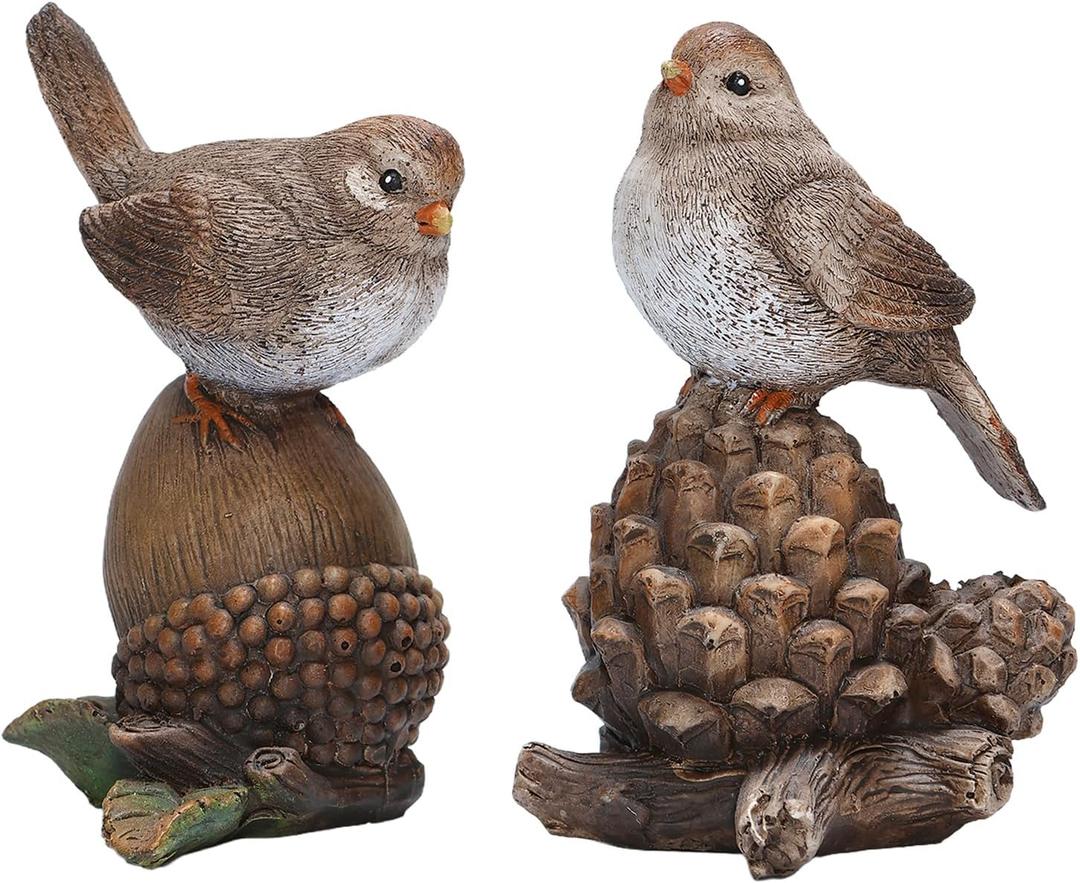 Artpaul Bird Figurines for Home Decor Handcrafted Shelf & Table Birds Statue, Gift for Mom and Bird Lovers