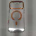 Maledan for iPhone 17 Pro Max Case Clear Orange - Aluminum Camera Frame Magnetic 17 Pro Max Case Fit for Mag Safe, Camera Control, Transparent Military Shockproof Phone Cover for iPhone 17 Pro Max