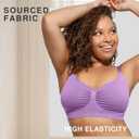 Lover-Beauty Bralettes for Women - Wireless Seamless Bra Stretch Comfort No Underwire Unlined Everyday Bras (Purple, M)