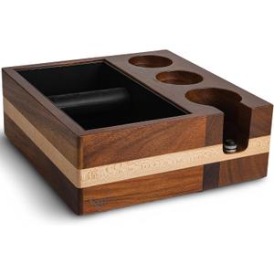 Espresso Knock Box With 54mm Tamping Station For Breville Espresso Accessories Adjustable Portafilter Height, Detachable Coffee Dump Bin (4in 1)