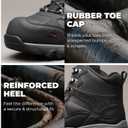 NORTIV 8 Waterproof Steel Toe Boots for Men Slip Resistant Safety Industrial Boots Paladin-Steel (12, Black-leather)