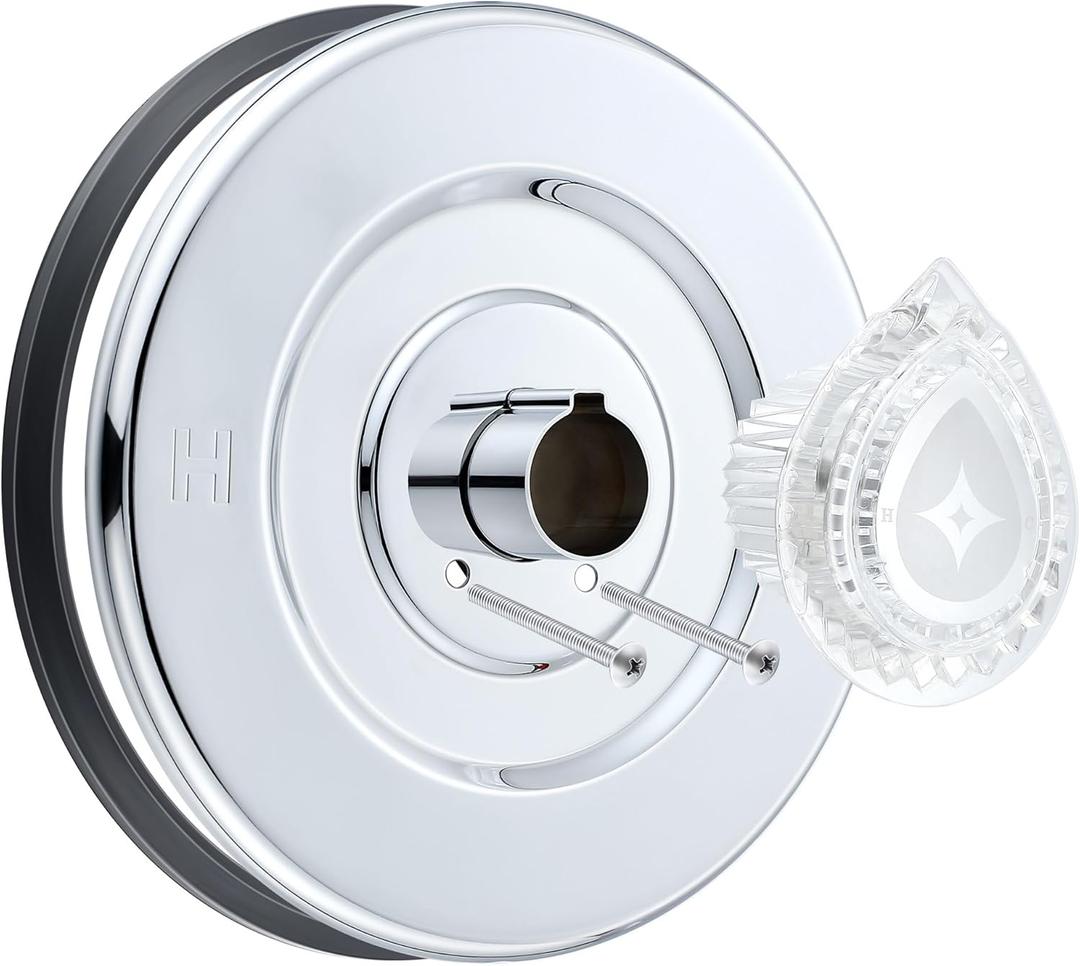 Enhon Tub and Shower Trim Kit, Shower Trim Compatible with Moen Chateau T470 Single Handle Tub/Shower Standard Valve, Escutcheon Screws Tube and Handle(Chrome, Knob)