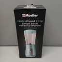 Mueller Smoothie Blender for Smoothies - Personal Blender for Shakes, Frozen Drinks, Baby Food & More, 15oz Travel Cup and Lid, Durable Stainless Steel Blades for Powerful Blending Performance (Turquoise)