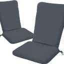 Adirondack Chair Cushion Set of 2-18''x18'' Seat & 18''x27'' Back, Outdoor Rocking Chair Cushions with Waterproof, Fade-Resistant, Removable & Machine-Washable Covers, Dark Grey (2 Pack)