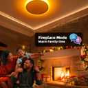 zouzai 12 inch LED Ceiling Light Flush Mount, 5CCT Adjustable 2700K-6000K, Amber/Pink/Ice Blue Night Light, 22W+8W Dimmable Fixture for Bedroom, Living Room (Black, DIP Switch, 2 Pack)