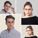 HIGHLIKE 4-Pack Blue Light Reading Glasses for Men, Metal Half Frame Readers Spring Hinge Clear Lens Eyeglasses with Pouches, Semi Rimless 2 Black 2 Gunmetal 2.5 x