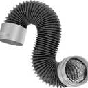 Upgraded 4 Inch Dryer Vent Connector Kit with 5 Feet PVC Hose, Black and White, Single-Rubber Seal