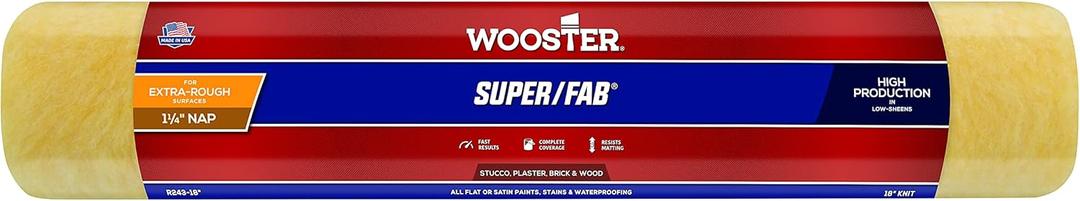 Wooster Brush R243-18 Super/Fab Roller Cover, 1-1/4-Inch Nap, 18-Inch , Yellow