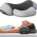 3-in-1 Heated Neck Massager Hump Pillow  Cervical Traction & Memory Foam Lifting&Lowering(Light Gray)