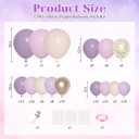 Ouddy Party Dusty Purple Balloon Arch Garland Kit, Different Sizes 18 12 10 5Inch Purple Pink Lavender Sand Rose Gold Metal Confetti Balloon for Bridal Baby Shower Wedding Birthday Party Decoration