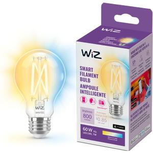 WiZ Clear 60W A19 Tunable White Filament LED Smart Bulb - Pack of 1 - E26- Indoor - Connects to Your Existing Wi-Fi - Control with Voice or App + Activate with Motion - Matter Compatible