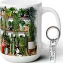 Cat & Plant Lovers Mug - Gardening Gift For Women, Cat Mom Present, Plant Lady Gift