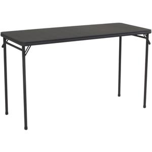 COSCO 20" x 48" Vinyl Top Folding Table, Black
