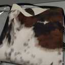 Cowhide Rug Faux Cowhide Rugs Cow Hide Animal Print Rug Brown Non-Slip Area Rug Western Decor for Living Room, Bedroom, Office(4.6x5.2ft)