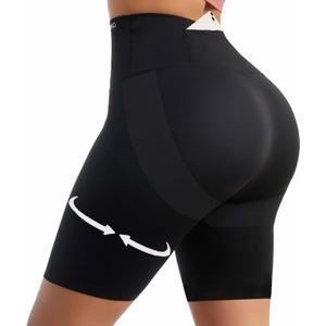 Curvphilo Workout Short Leggings Biker Butt Lifting Shorts with Pockets for Women Running Tummy Control Stretch Shapewear Short Pants(US, Alpha, X-Small, Regular, Black)
