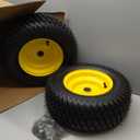 16x6.50-8 Tubeless Tire and Wheel, 4 Ply 16x6.5-8" Lawn Mower Tires with 3/4" Bearings with Extra 5/8" Bearings and 1" Bushings, 3"-5.8" Offset Hub, Fit Riding Mower and Garden Tractor Front Wheels