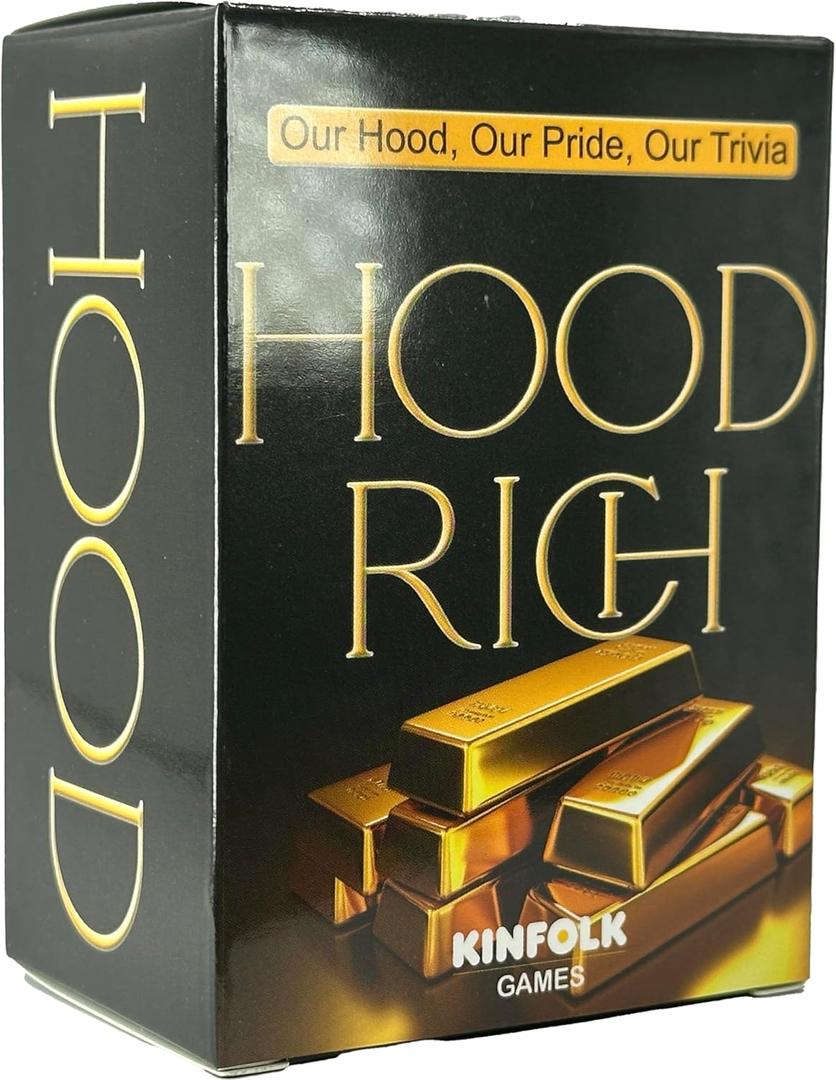 Kinfolk HoodRich Game Night Extravaganza African American Culture Trivia Cards for Challenging, Amusing, and Enlightening Party Fun