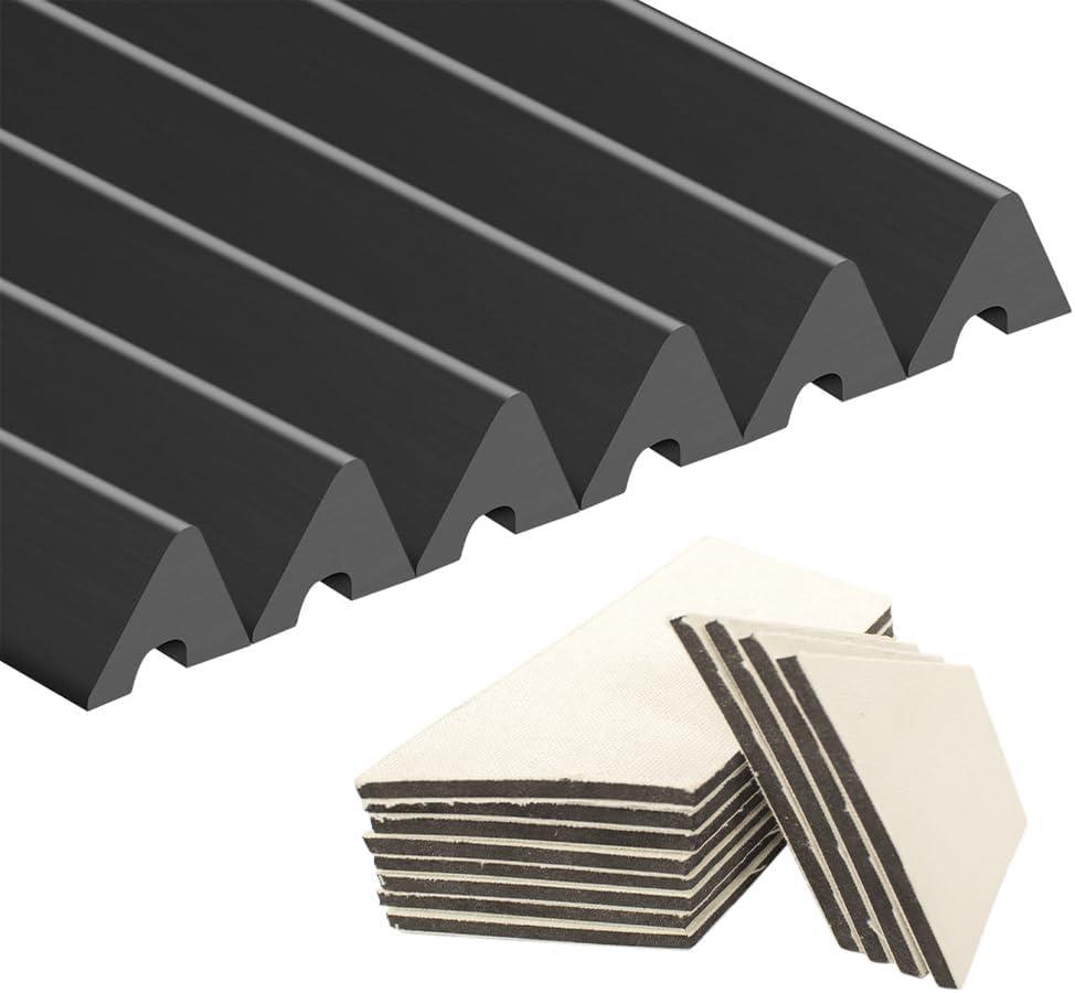 Scott Edward Billiards K66 Rubber Bumpers Pool Table Rail Cushions (Set of 6) Bumpers Replacement Bumpers Accessories- 7/8/9 Feet and Billiard Pool Table Cushion Facings Set of 12-3mm/0.12in (42", Black)