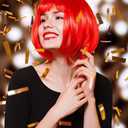 Red Wig and Party Sunglasses, Wig for Women, Short Bob Wigs with Bangs, Bright Red Wig with Neon Glasses Red Wig for Women (Red)