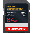 SANDISK 64GB Extreme PRO SD UHSI Card  Up to 200MB/s Read Speed and 90MB/s Write Speed, 4K UHD, Full HD, U3, and V30  SDSDXXU064GGSCIN