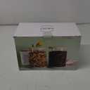 Set of 2 Glass Flour Container with Airtight Bamboo Lid, Large Food Jar with Wooden Lid for Storage Flour, Sugar, Cookies, Rice, Coffee Beans(3L)