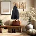Novabright Farmhouse Wall Decor, Rustic Wood Coat Rack Wall Mount, Vintage Country Decorative Hook for Living Room, Bedroom, Kitchen, Bathroom, Modern Farmhouse Home Decoration