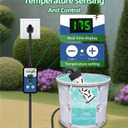 Portable Immersion Water Heater 1800W 120V, Electric Heater for Buckets, Bathtubs and Mini Pools, Submersible Design with Thermostat, Real Time Temperature Display and Dry Burn Protection