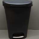 Rubbermaid Classic 13 Gallon Trash Can with Lid and Stainless-Steel Pedal, Gunmetal Blue Waste Bin for Kitchen, NEW Premium Step-On