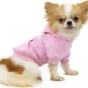 LOPHIPETS Dog Cotton Hoodies Sweatshirts for Small Dogs Chihuahua Puppy Clothes Cold Weather Coat-Pink/S