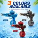 Automatic Water Gun for Adults – Battery Powered Electric Squirt Gun with Fast Continuous Shooting,Automatic Squirt Gun with Nozzle Flash & Water Spray Sound,Lightweight Outdoor Summer Water Gun,Gray