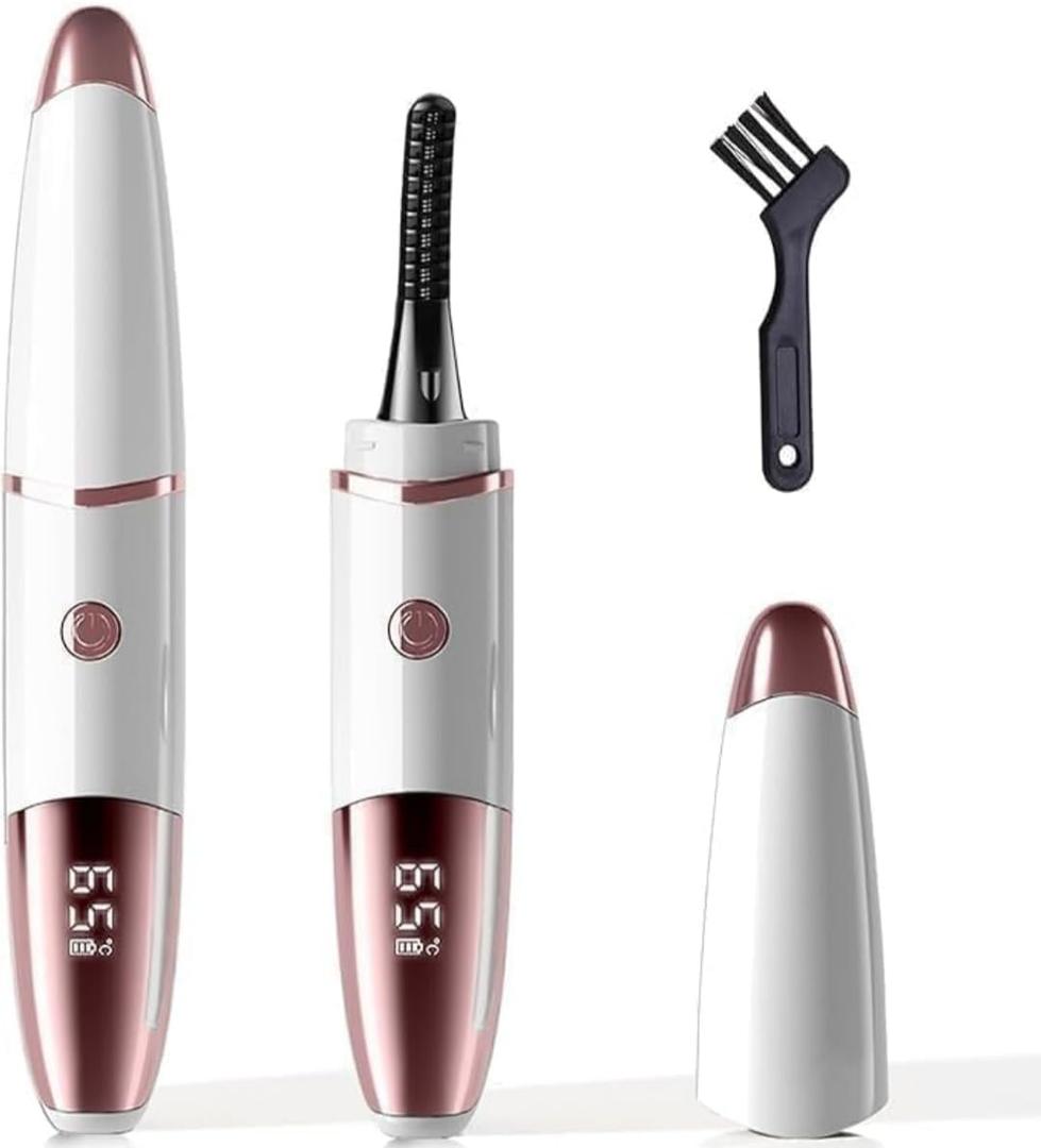 Heated Eyelash Curler Heated Lash Curler 24 Hours Long Lasting Electric Eyelash Curler Fast Heat Up Within 10s Heat Eye lash curlers for Women Rechargeable TypeC 4 Heating Modes