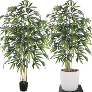 Jexine 2 Pack 5 Ft Artificial Bamboo Tree Fake Bamboo Plants Tall,Silk Tree with Natural Trunk and Realistic Leaves for Home Office Decor Housewarming Gifts, Green Jexine 2 Pack 5 Ft Artificial Bamboo Tree Fake Bamboo Plants Tall,Silk Tree with Natural Trunk and Realistic Leaves for Home Office Decor Housewarming Gifts, Green
