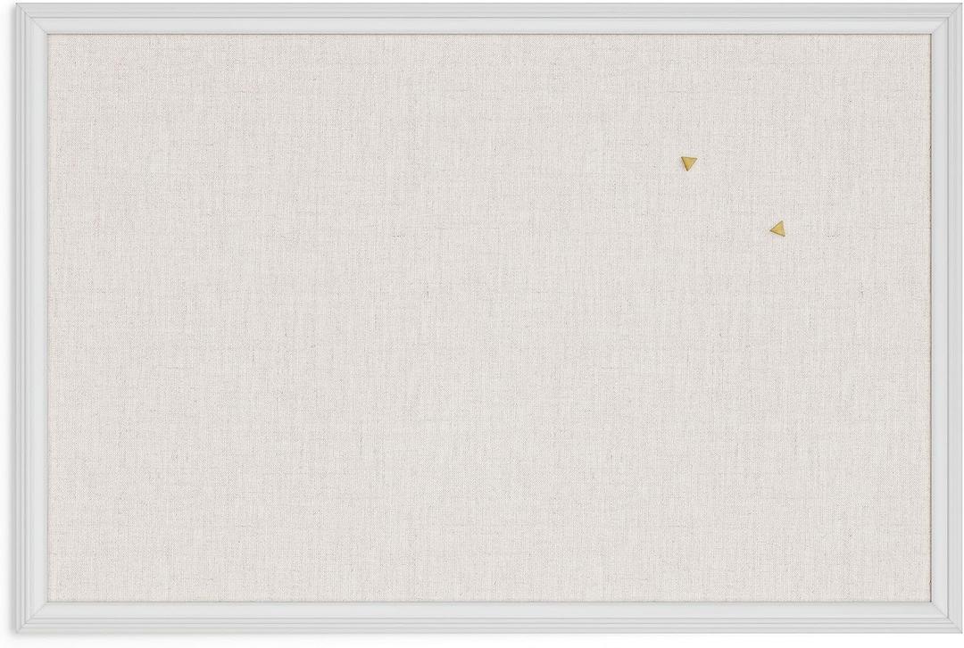 U Brands White Cork Board 20 x 30, Framed Linen Bulletin Board, Pin Board