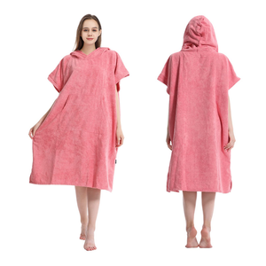 Surf Swimming Poncho Changing Robe,Quick Dry Microfiber Changing Towel with Pocket and Hood for Outdoor Indoor (One Size Fits All)