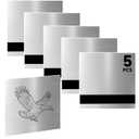 Bocolon 5PCS Laser Engraving Double Color ABS Plastic Sheet, Two-Tone Laserable Engraving Plastic Sheets for Name Badge, Office Label, Laser Artistic Product, Size 11.73" x 11.73", Brushed Silver/Black