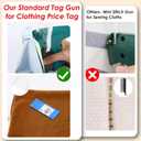 BS ONE Price Tagging Gun for Clothing, Standard Retail Price Tag Attacher Gun for Clothes with 6 Needles & 1000pcs 2" Barbs Fasteners for Store